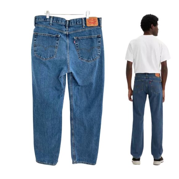 Levi’s Men Jeans 38x34 550 Relaxed Fit Denim Blue 00550-4886 Dark Stonewash - Picture 2 of 13